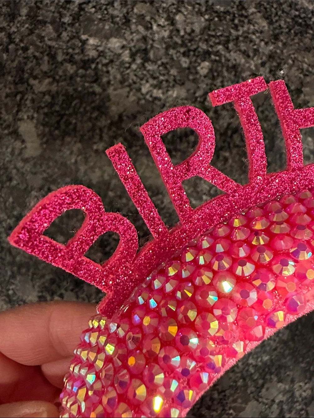 Hand made Sparkle Pink Glitter Rhinestone 